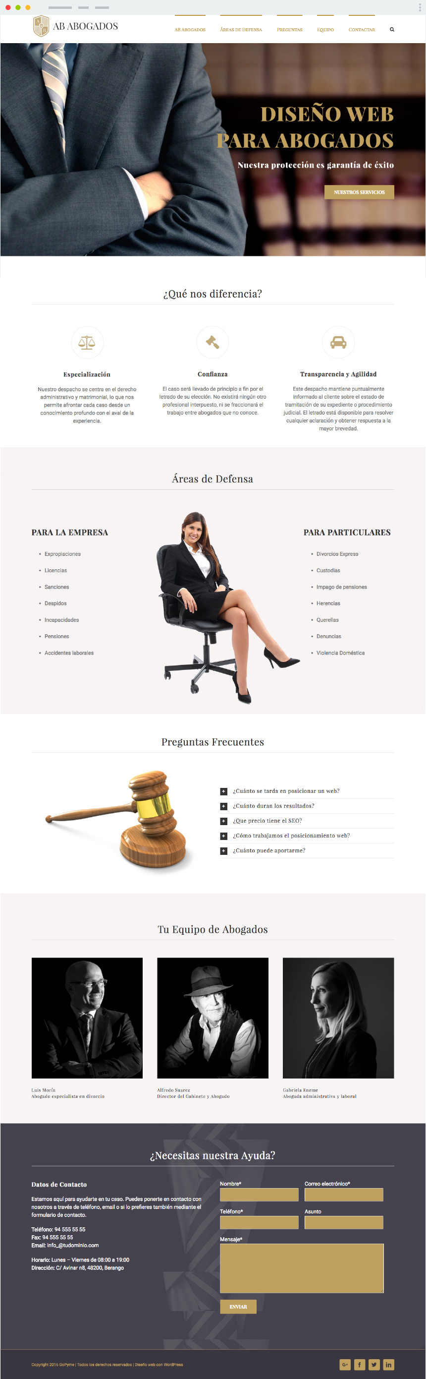 plantilla de diseño web para abogados